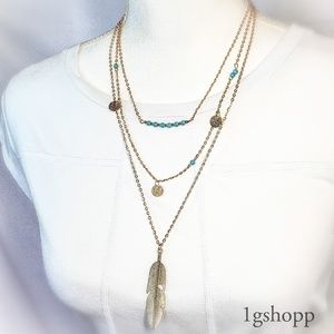 Layered Feather Necklace